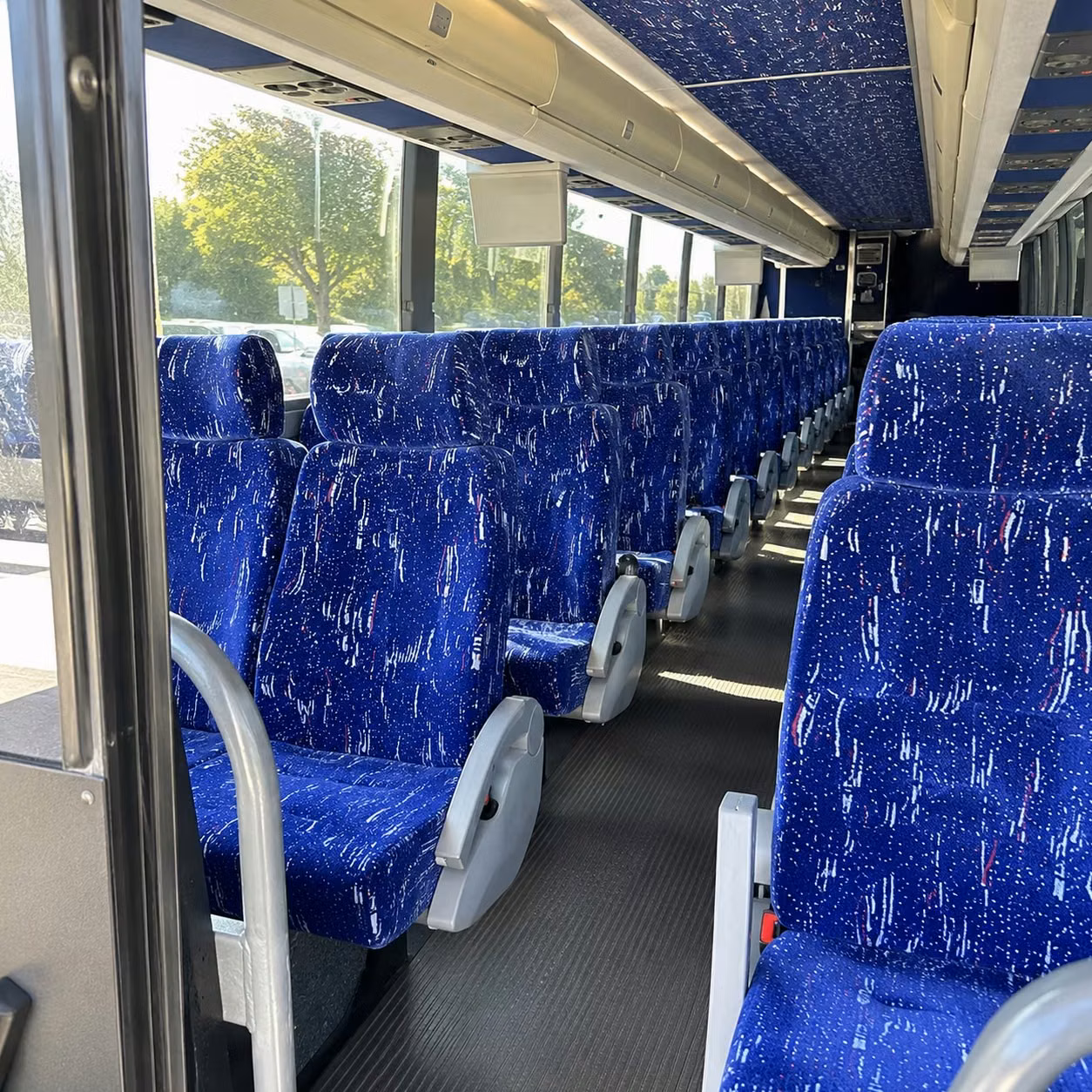 56 passenger charter bus inside